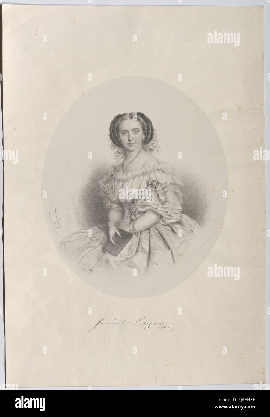 Friederike Bognár, attrice. Adolf Dauthage (1825-1883), litografo, Joseph Stoufs, stampante Foto Stock