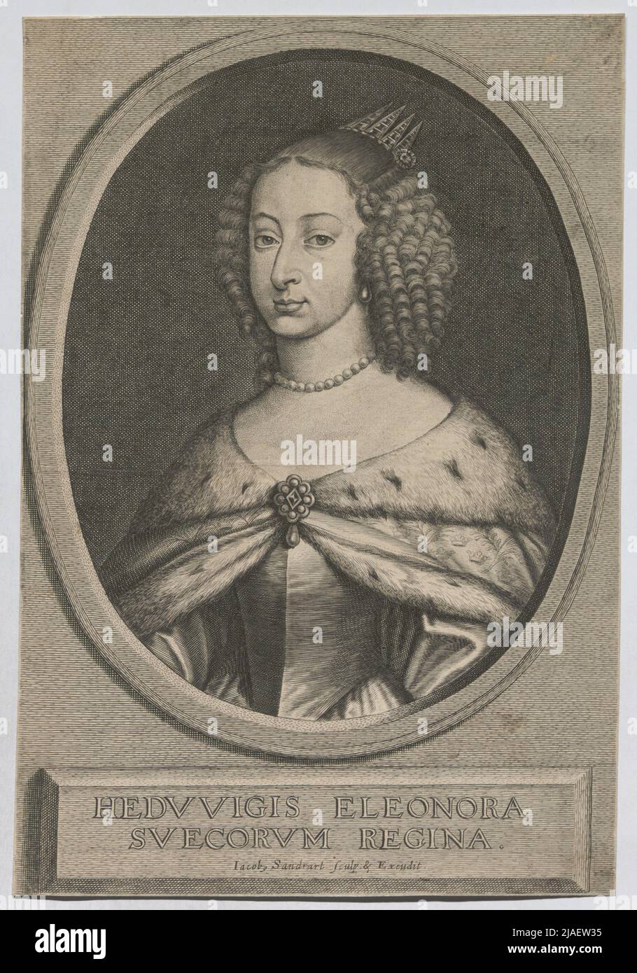 Hedvvigis Eleonora Svecorum Regina. '. Edvige Eleonora, Regina di Svezia. Jacob von Sandrart (1630-1708), artista Foto Stock