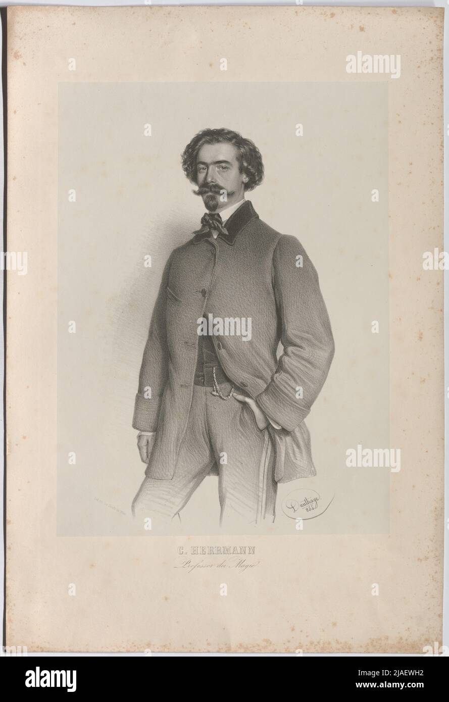 C. Herrmann, professore di magia. Adolf Dauthage (1825-1883), litografo, Joseph Stoufs, stampante Foto Stock