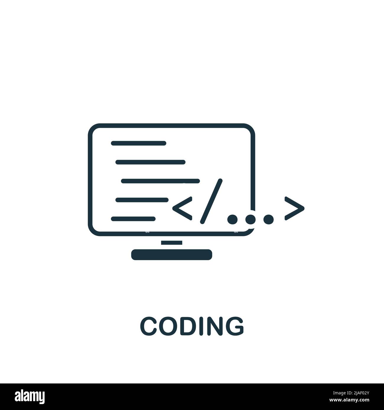 Icona di codifica. Icona monocromatica Simple Web Development per modelli, web design e infografiche Illustrazione Vettoriale