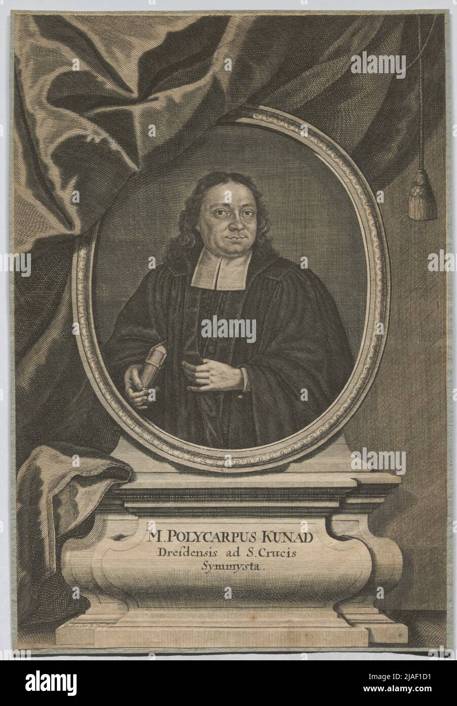 Marcus Polycarp Kunad Dresdensis al Symmyst. '. M. Polycarp Kunad, Geistlicher a Dresda. Moritz (Mauritius) Bodenehr (1665-1749) Foto Stock