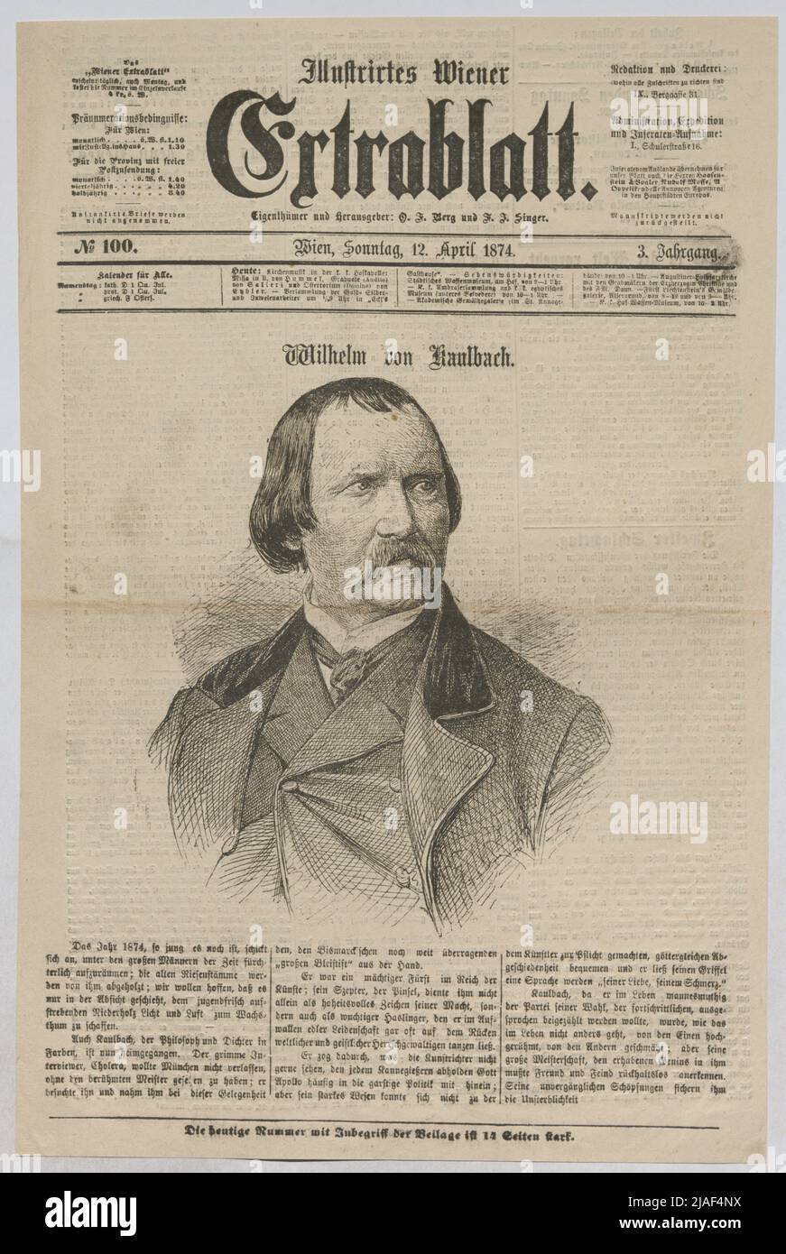 Wilhelm von Kaulbach. '. Wilhelm von Kaulbach, pittore (' Illustrirted Wiener Extrablatt '). Sconosciuto Foto Stock