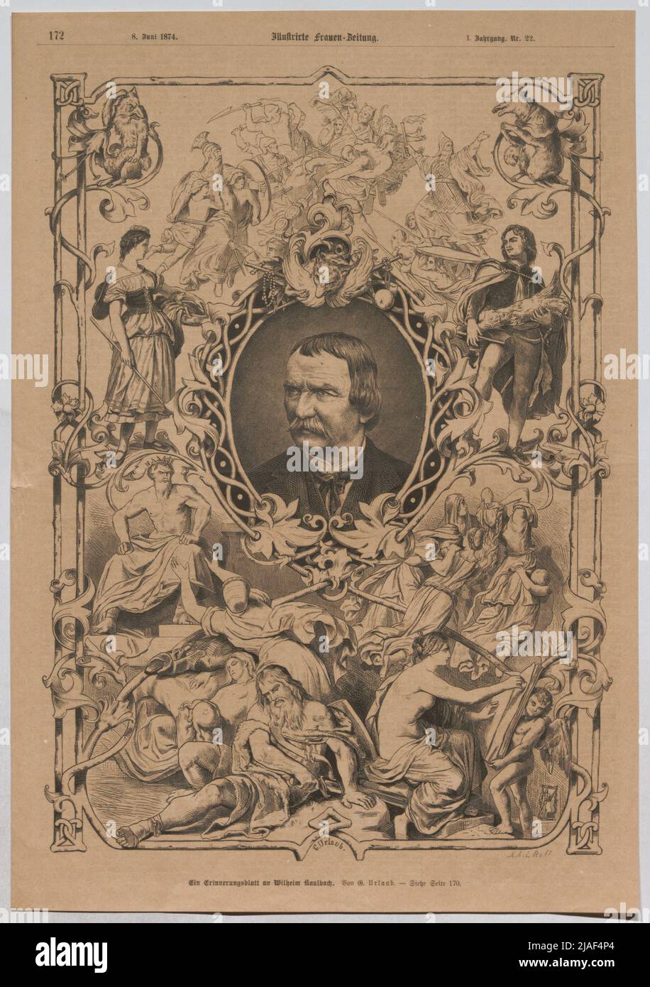 Un foglio di memoria di Wilhelm Kaulbach. ' Foto Stock