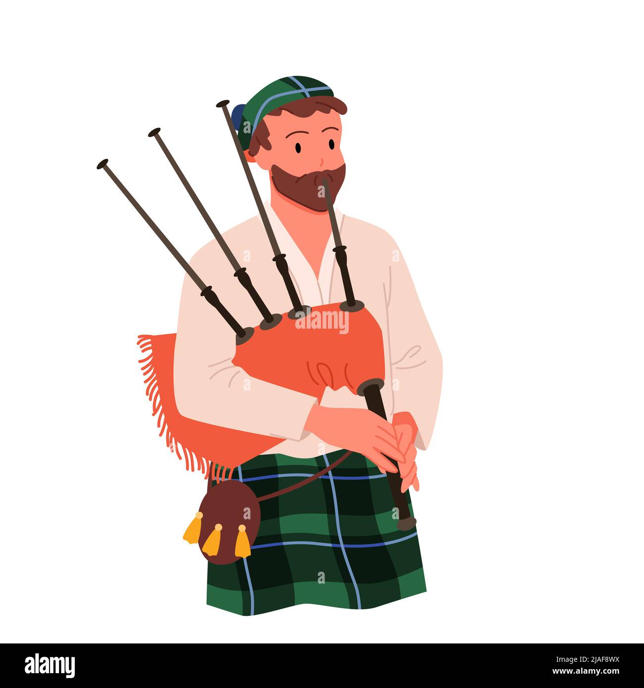 Cornamuse scozzesi player Illustrazione Vettoriale
