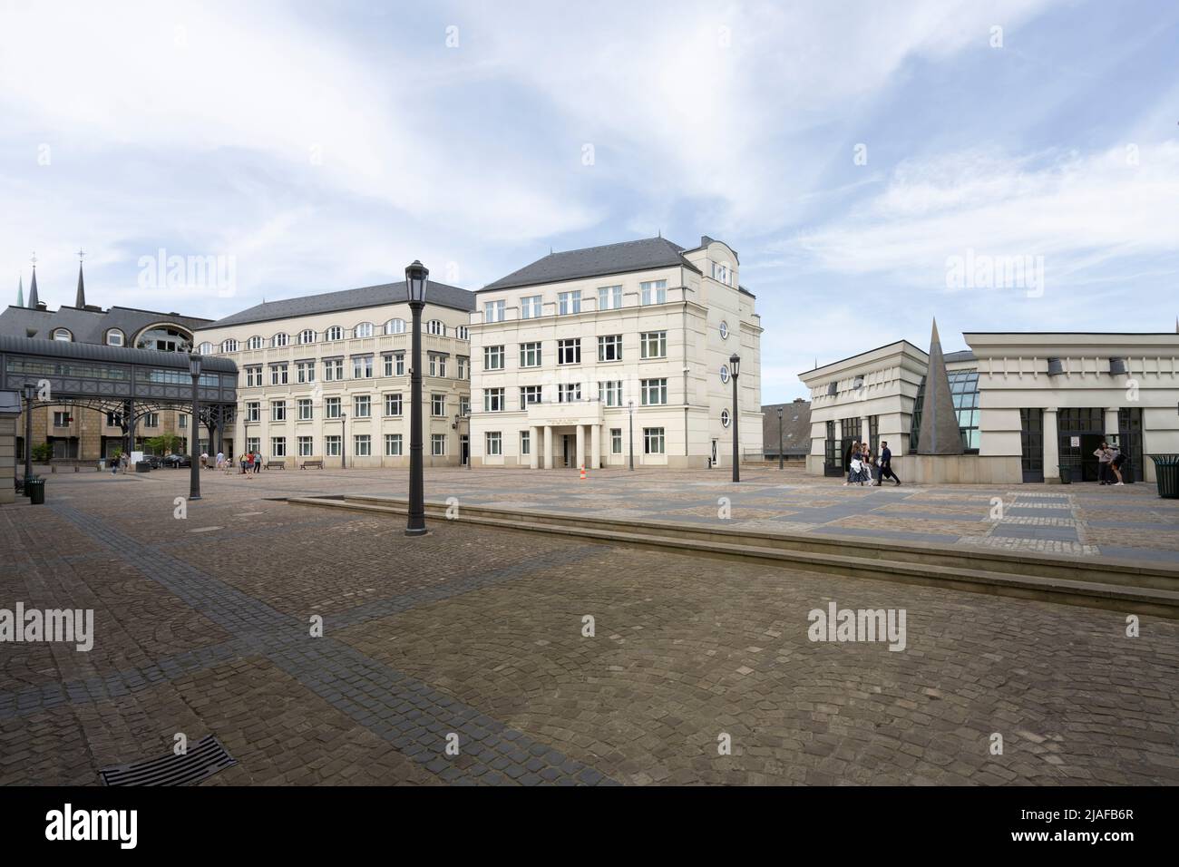 Lussemburgo città, maggio 2022. Vista panoramica della città giudiziaria Foto Stock