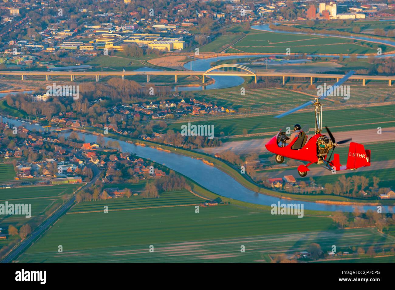 Paesaggio fluviale allo Stoer, 04/18/2022, vista aerea, Germania, Schleswig-Holstein Foto Stock