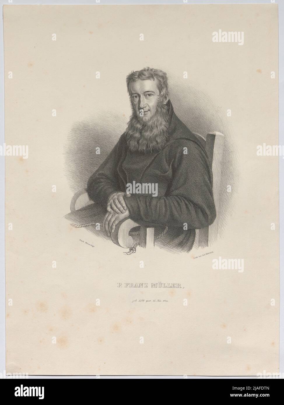 Padre Franz Müller, nato nel 1789, è morto il 17 novembre 1844. Johann Höfelich (1796-1849), stampante, dopo: Johann Manschgo (1800-1867), artista Foto Stock