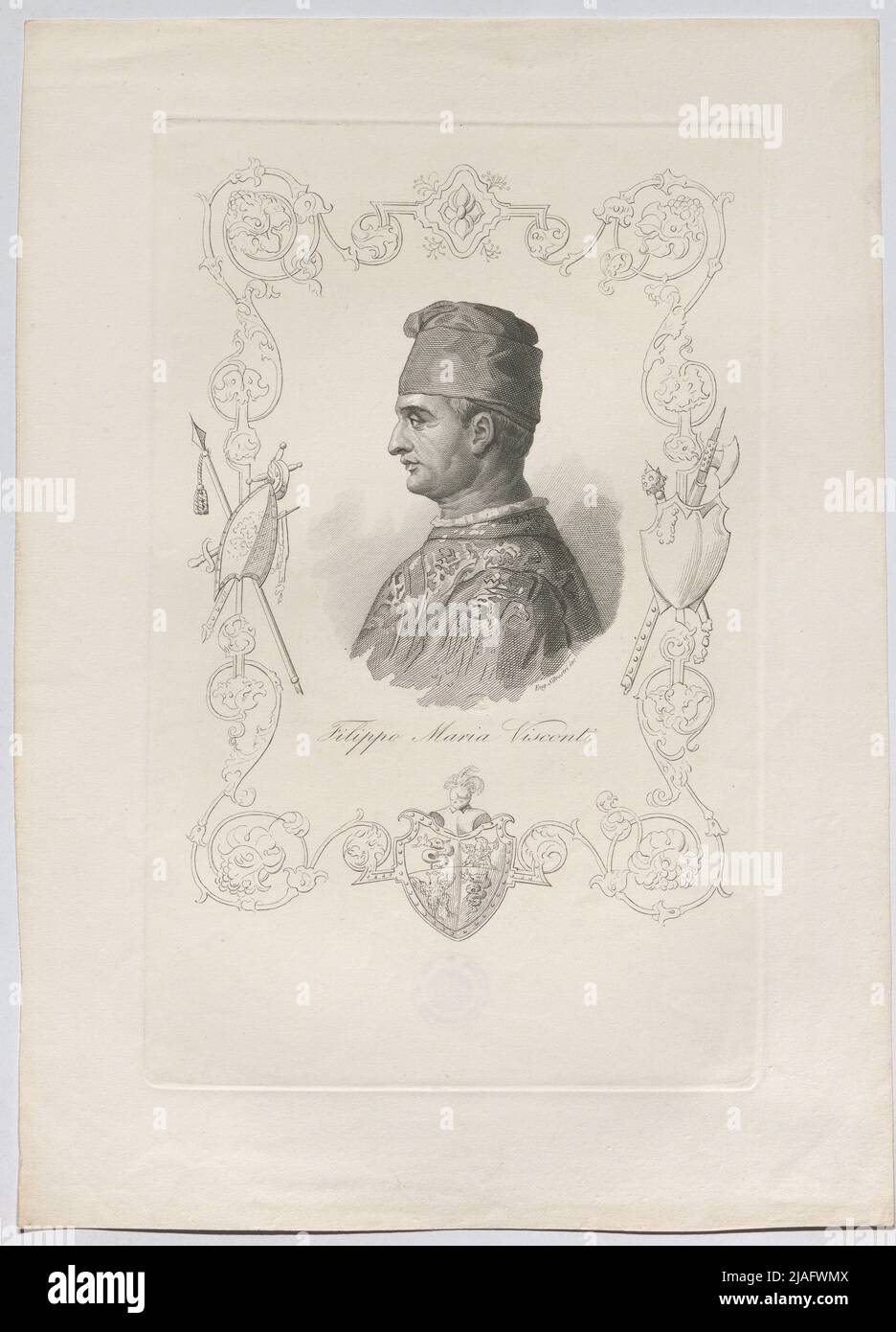 Filippo Maria Visconti '. Filippo Maria Visconti, Herzog von Mailand. Eugen Silvestri, artista Foto Stock