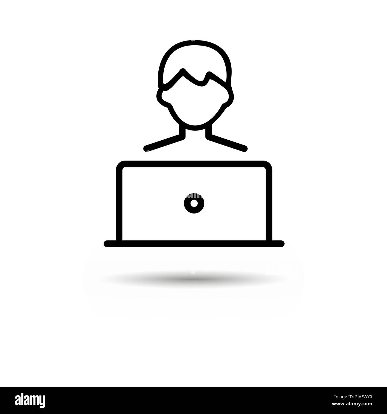 Icona utente con computer portatile - vettore Illustrazione Vettoriale