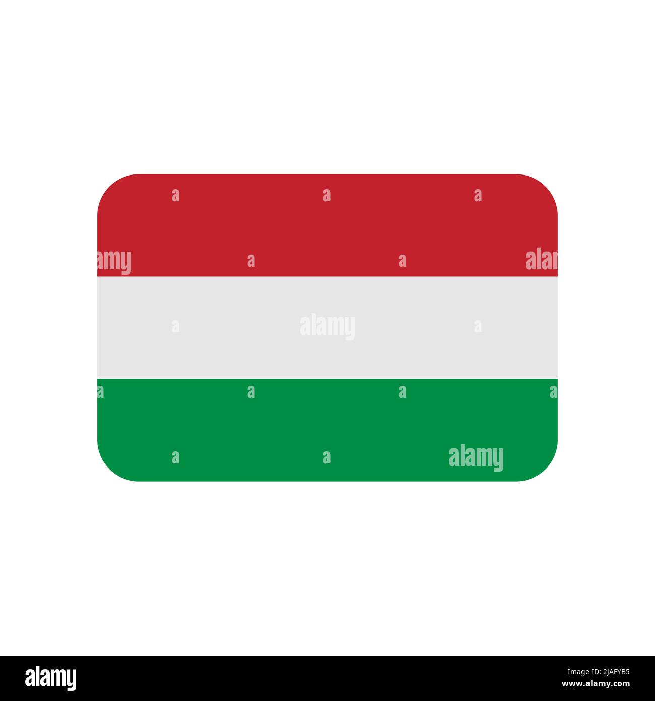 Icona vettore bandiera Ungheria su sfondo bianco Illustrazione Vettoriale