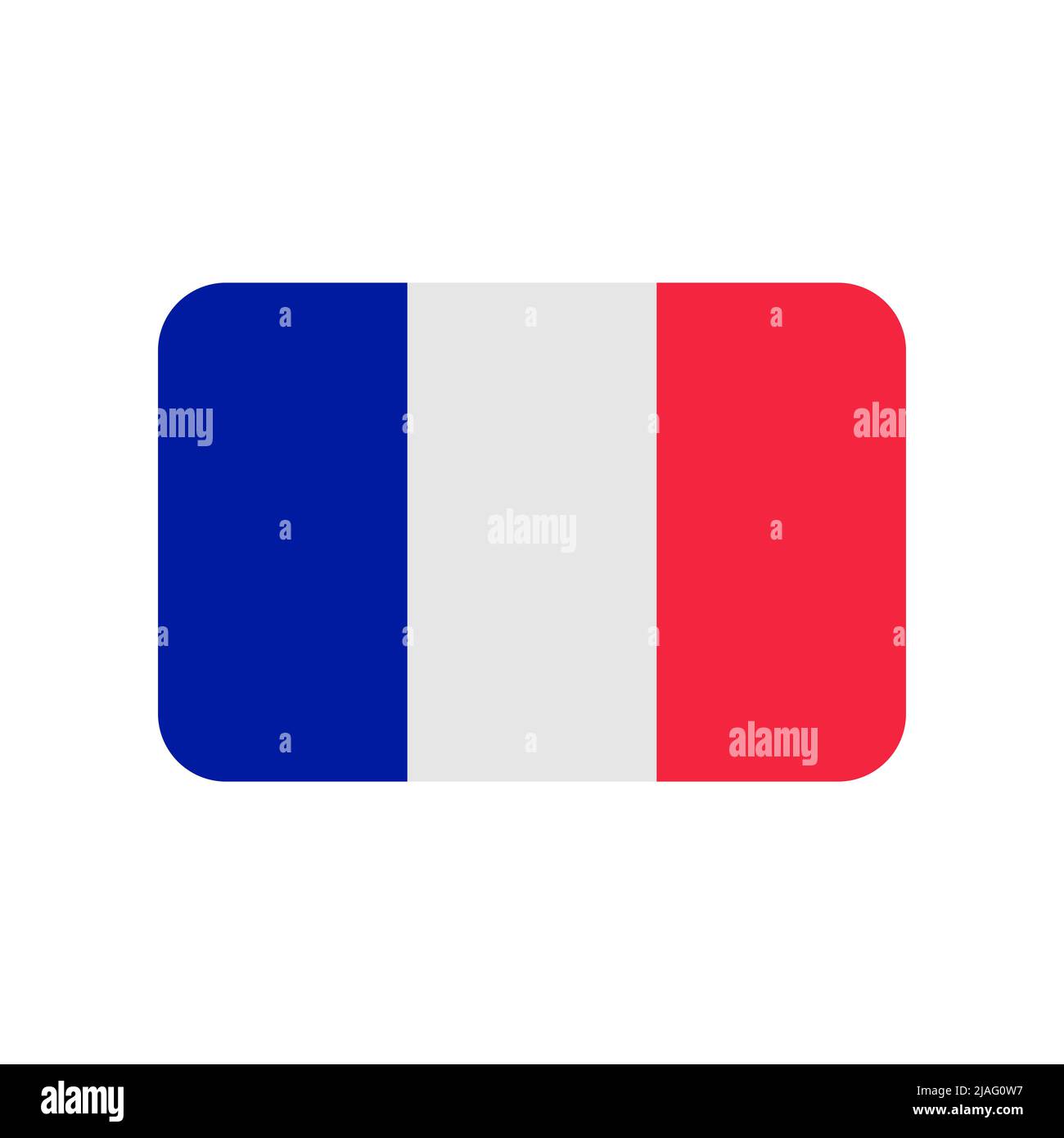 Icona vettore bandiera Francia su sfondo bianco Illustrazione Vettoriale