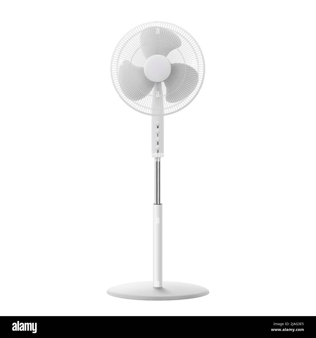 Stand fan mockup realistico 3D illustrazione vettoriale isolato su sfondo bianco Illustrazione Vettoriale