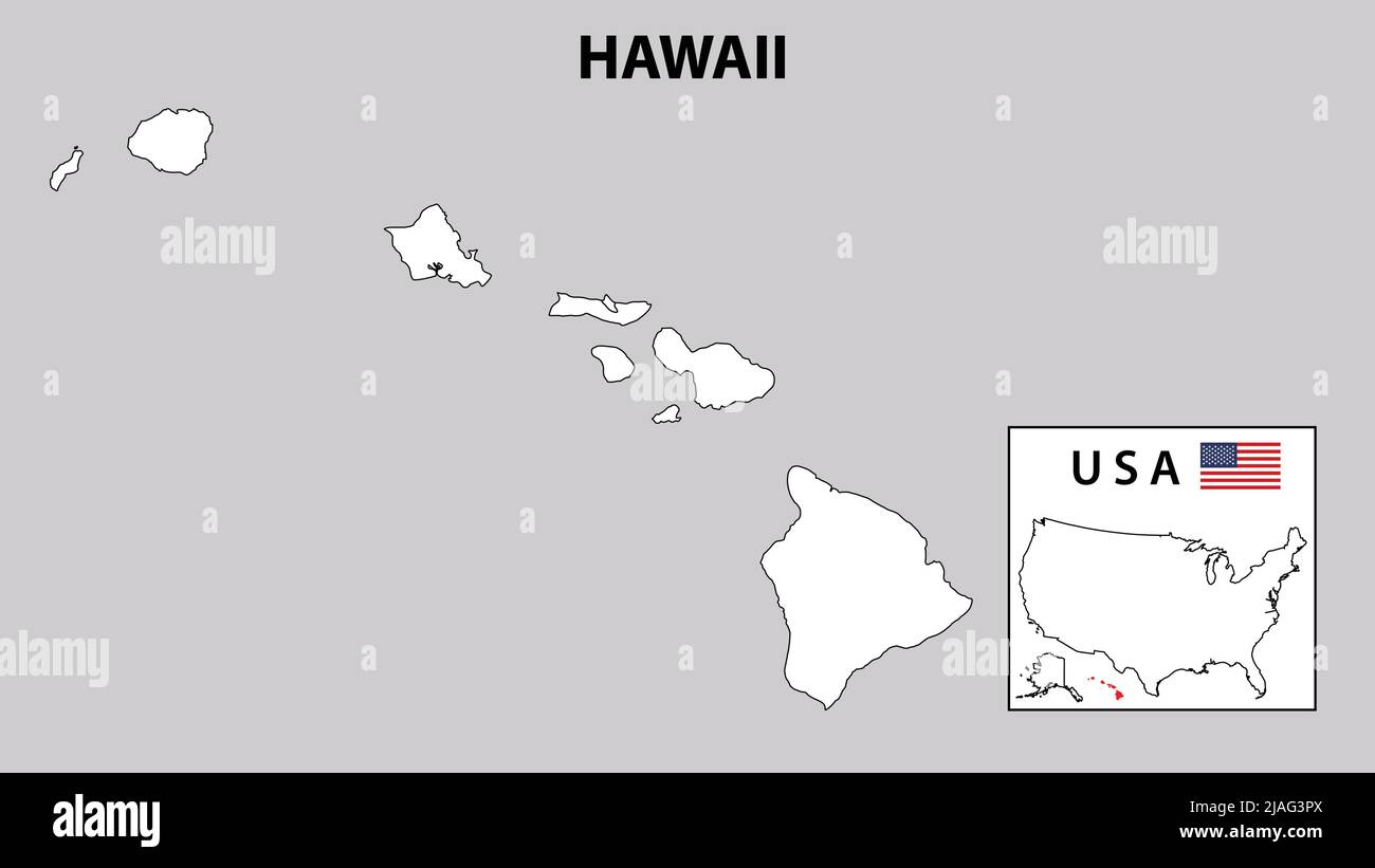 Mappa delle hawaii dello stato degli stati uniti immagini e fotografie stock ad alta risoluzione - Alamy