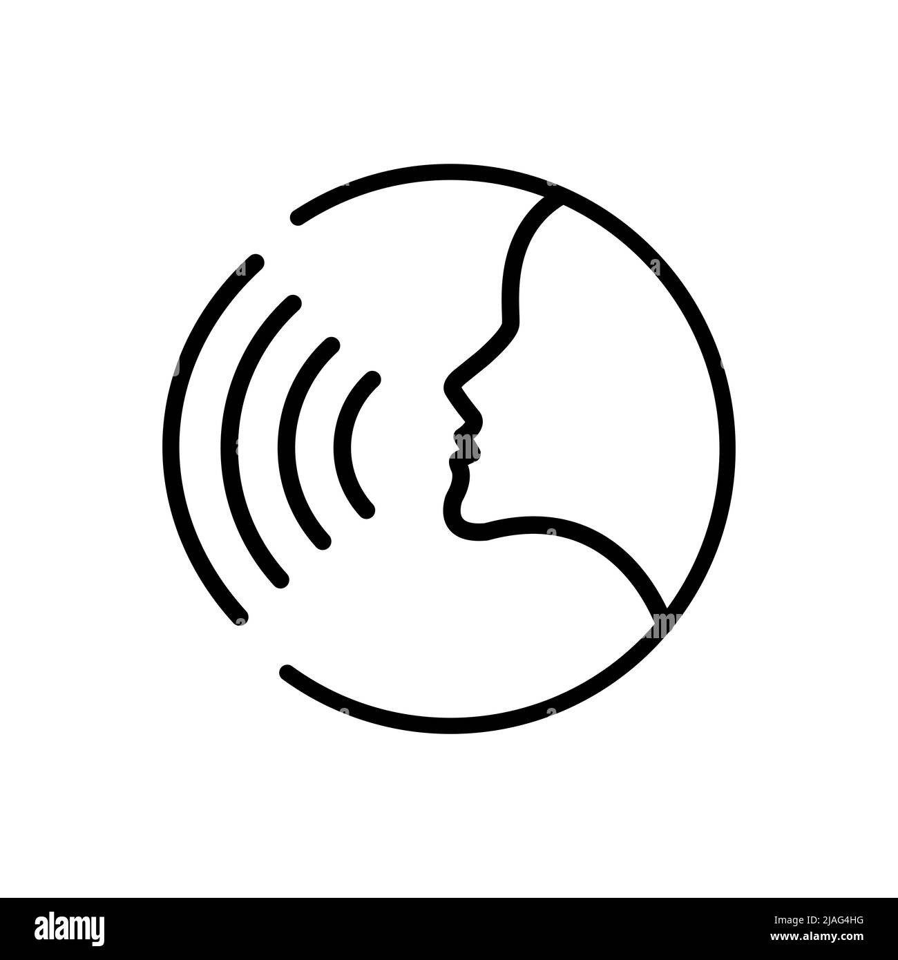 Head, talk, Speaking icona disegno vettoriale design piatto Illustrazione Vettoriale