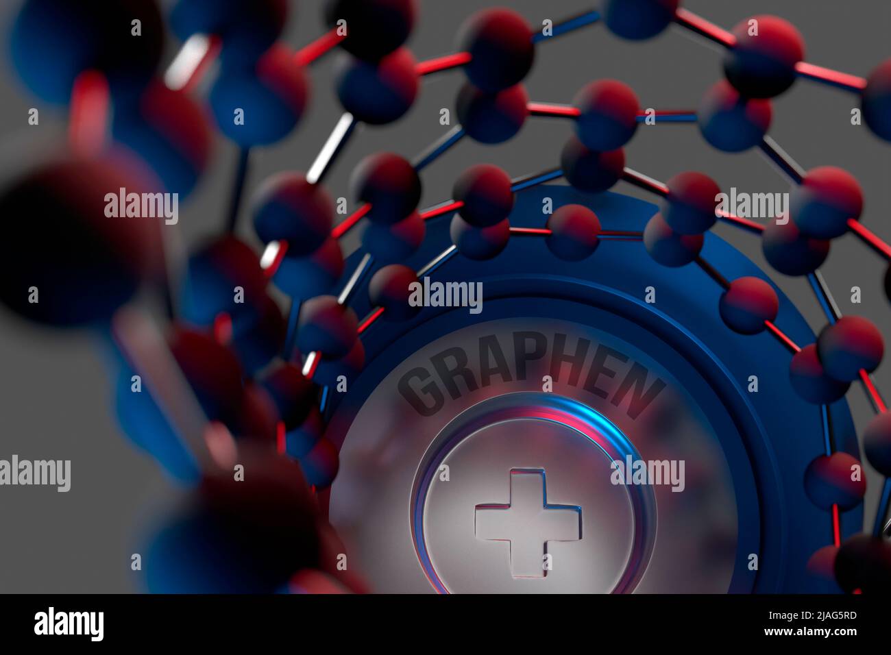 concetto interno della batteria in grafene. 3d rappresentazione illustrazione Foto Stock