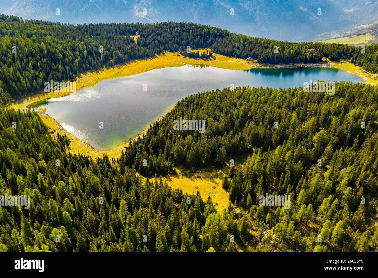 Valmalenco (IT), veduta aerea del lago Palù Foto Stock