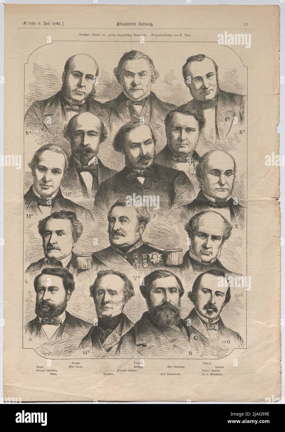 Uomini famosi del secondo Impero Francese (dal 'giornale illustrato'). Sconosciuto Foto Stock