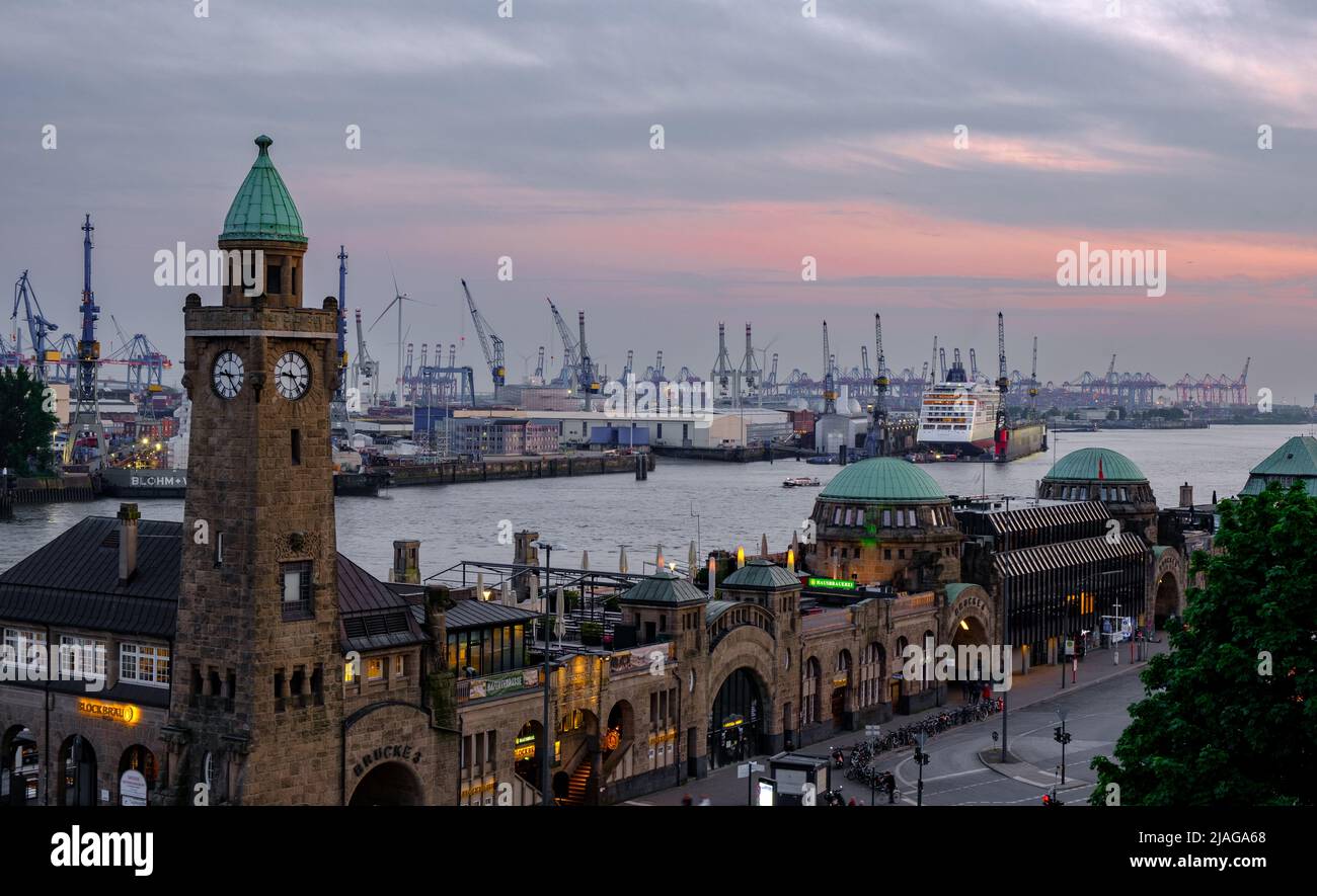 Porto di Amburgo, Germania Foto Stock