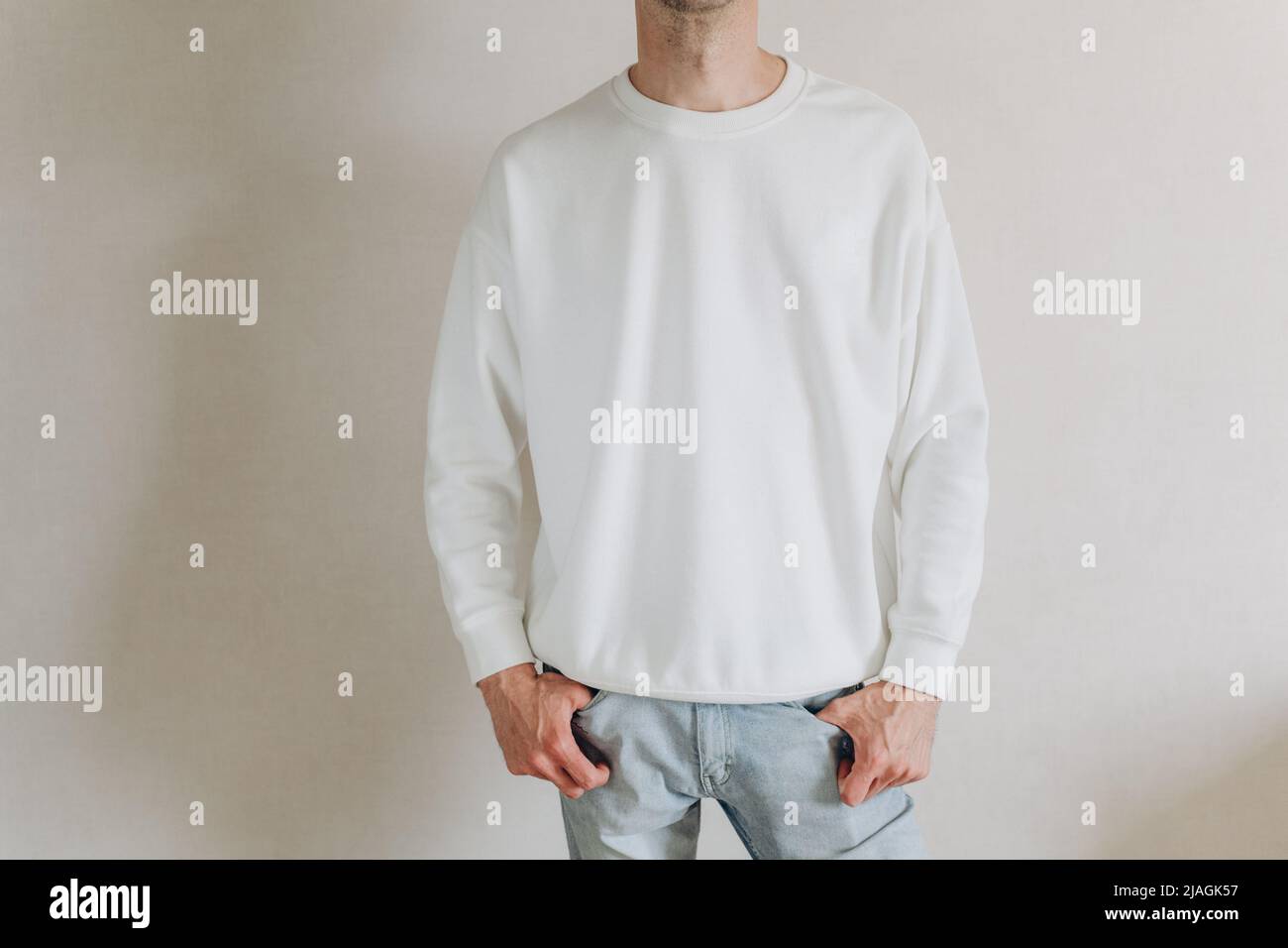 vestiti di colore bianco come layout per la stampa o il logo del vostro marchio Foto Stock
