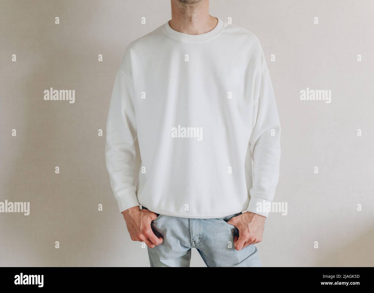 vestiti di colore bianco come layout per la stampa o il logo del vostro marchio Foto Stock