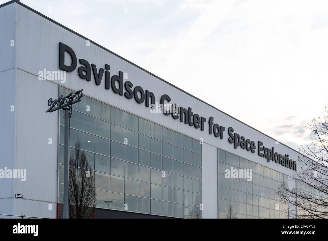 Huntsville, Alabama, USA - 29 dicembre 2021: Davidson Center for Space Exploration a Huntsville, Alabama, USA Foto Stock