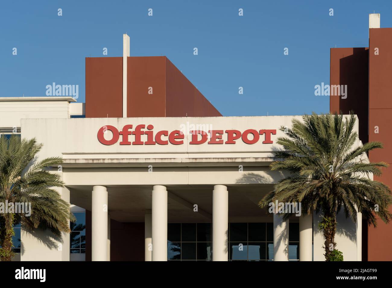 Boca Raton, Florida, USA - 2 gennaio 2022: Sede centrale del Office Depot a Boca Raton, Florida, USA. Foto Stock
