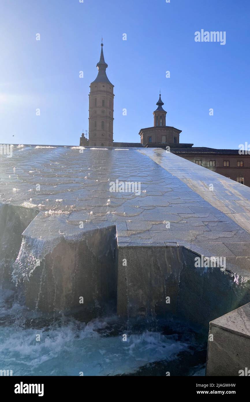 La piazza di nostra Signora del pilastro a Saragozza, Aragona, Spagna Foto Stock