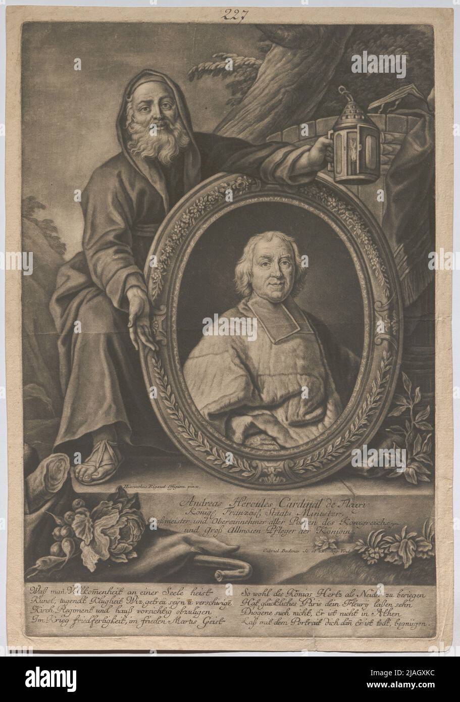 Andreas Hercules Cardinal de Fleury. Royal Französs. Ministro di Stato, nonno e imprenditore superiore di tutti i posti del regno e (...) '. Cardinale André-Hercule de Fleury. Gabriel (il giovane) Bodenhr (1705-1792), artista di Mezzotint, dopo: Hyacinthe Rigaud (1659-1743), artista Foto Stock