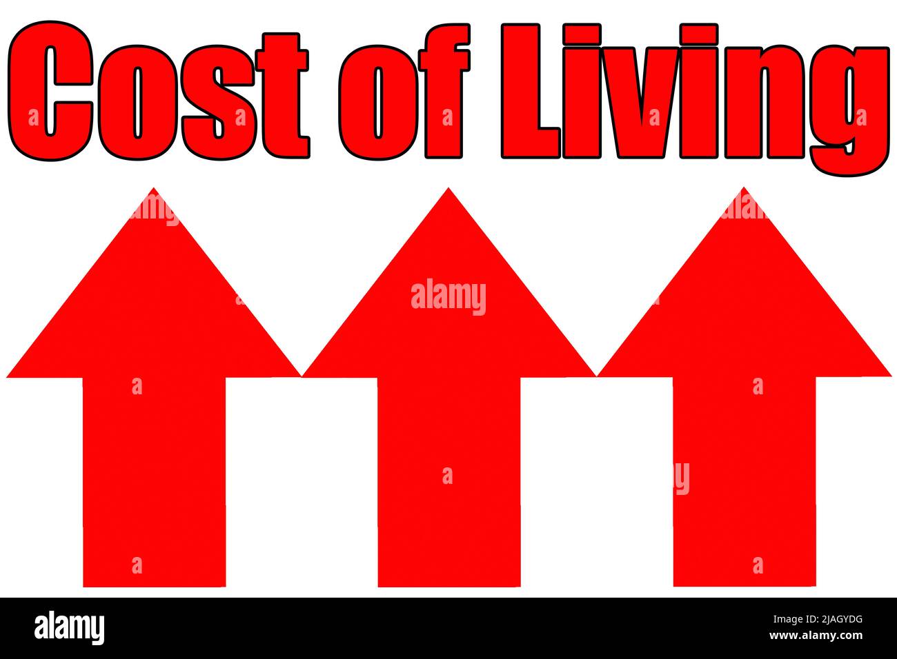 Illustrazione semplice riguardante la crisi di costo e vita nel 2022. Foto Stock