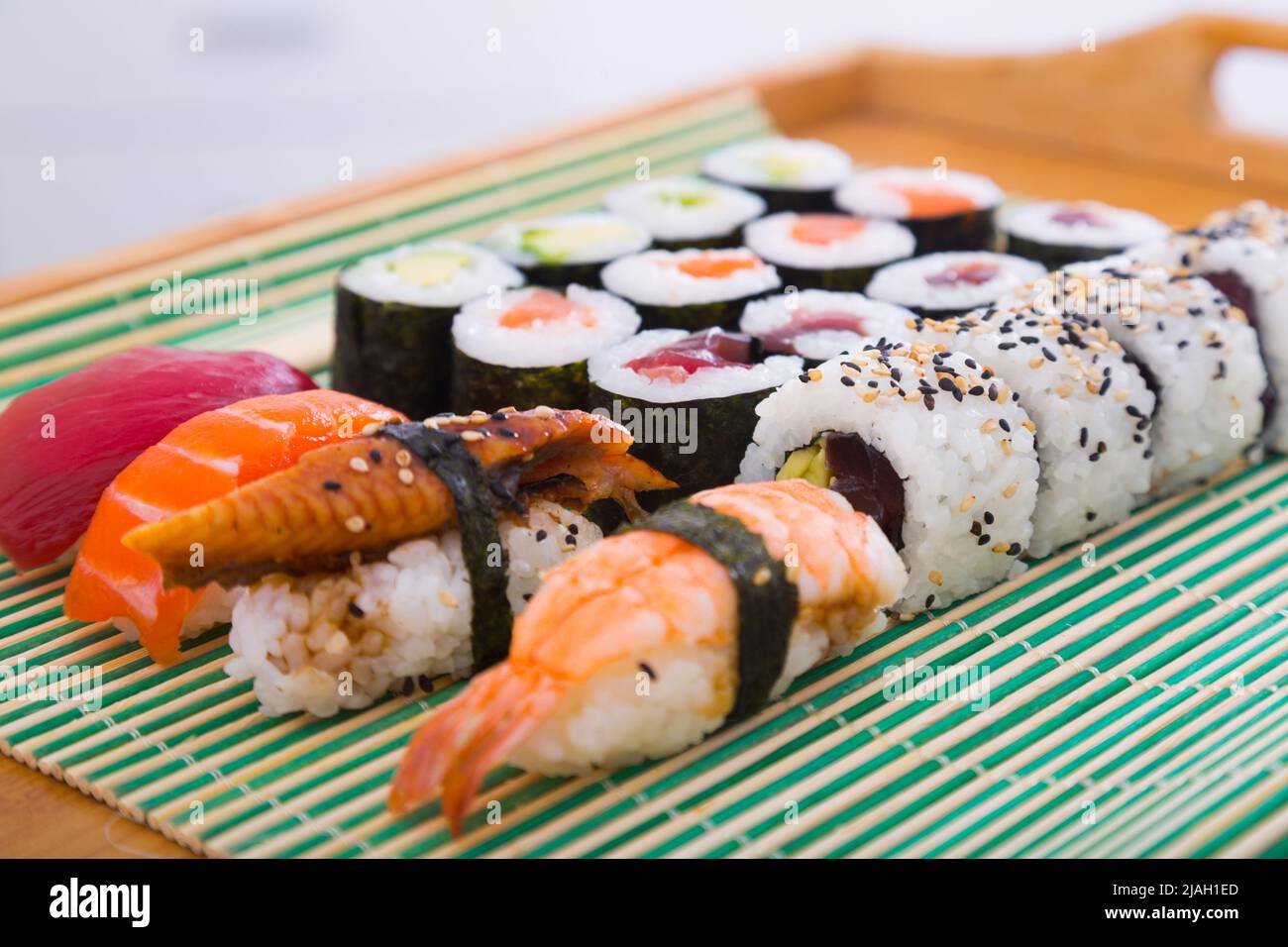 Set di sushi al ristorante Foto Stock