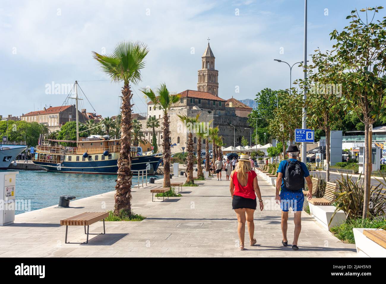 Il Riva Waterfront, Split, Split-Dalmatia County, Croazia Foto Stock