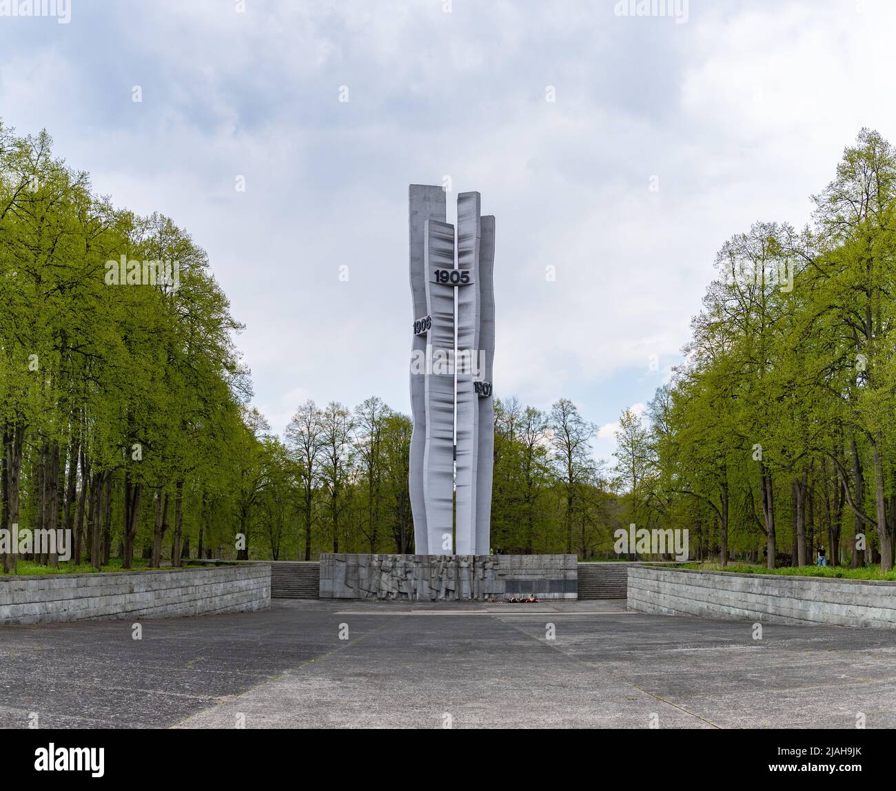 Una foto del Monumento all'azione rivoluzionaria, a Łódź. Foto Stock