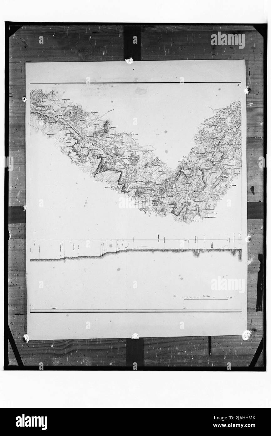 "Piano di base e profilo di lunghezza del canale dal Danubio al Maine" (sezione 2nd) (circa 1850) Foto Stock