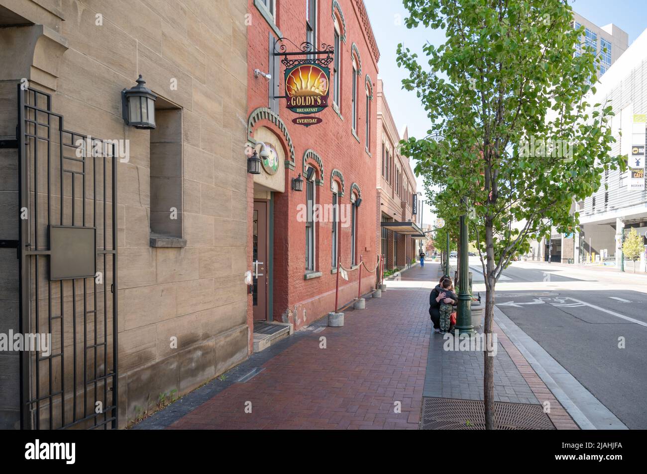 Goldy's Breakfast Bistro, un ristorante popolare nel centro di Boise. Foto Stock