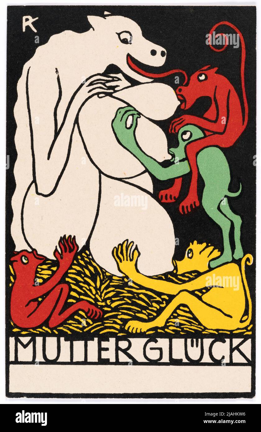 Cartolina del Wiener Werkstätte n° 99: 'Fortuna di altro?. Rudolf Kalvach (1883-1932), artista, Wiener Werkstätte, casa editrice Foto Stock