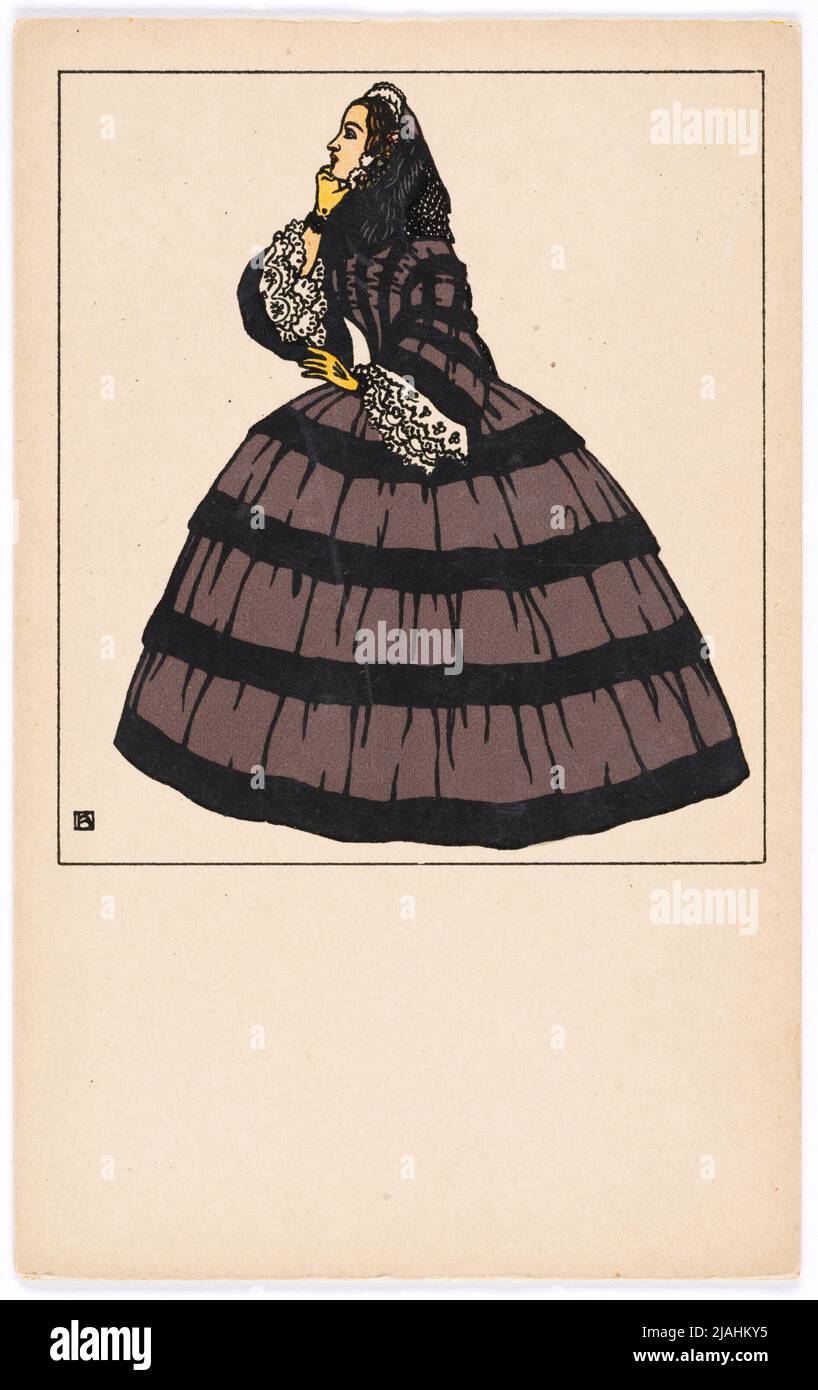 Cartolina di Wiener Werkstätte n° 125: Biedermeiermode. Sconosciuto, artista, Wiener Werkstätte, Casa Editrice Foto Stock