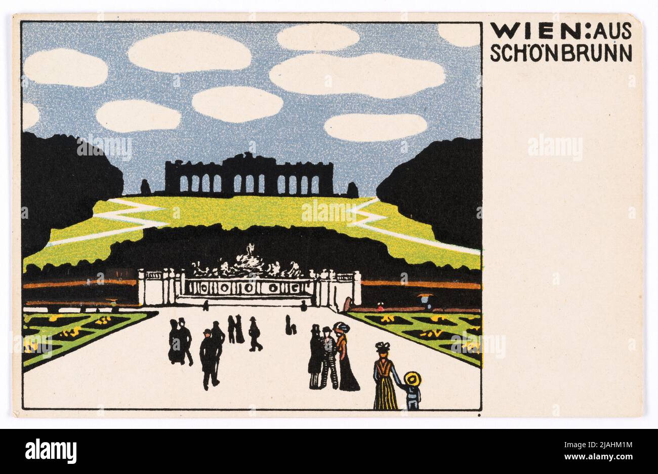 Cartolina di Wiener Werkstätte n° 133: Vienna, da Schönbrunn. Urban Janke (1887-1915), artista, Wiener Werkstätte, casa editrice Foto Stock