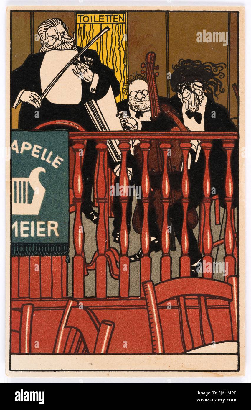 'Salon Chapel Mayer'. Cartolina del Wiener Werkstätte No. 508: Salone cappella Meier. Moriz Jung (1885-1915), artista, Wiener Werkstätte, casa editrice Foto Stock