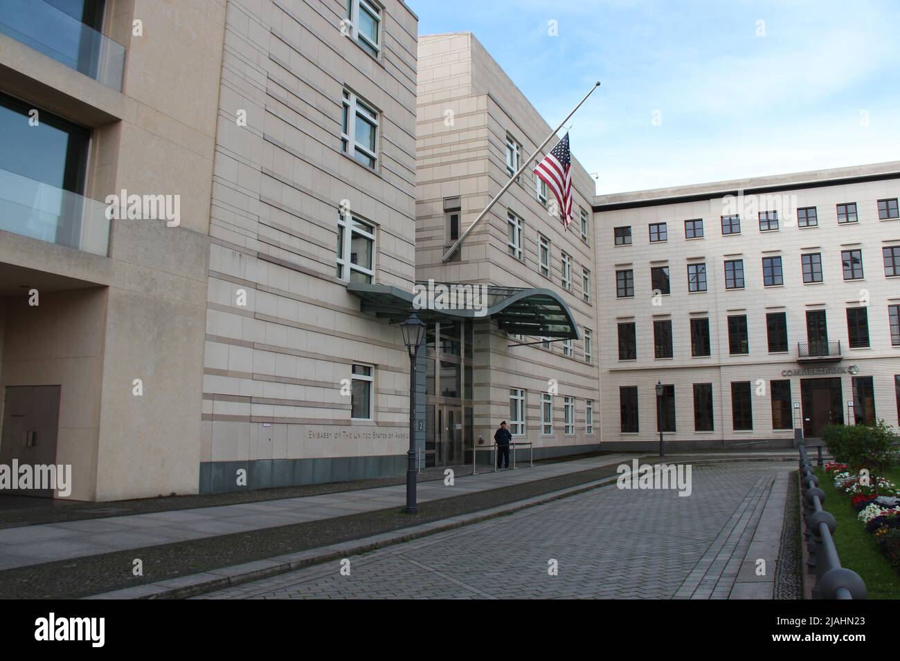 edificio moderno (ambasciata usa) a berlino (germania) Foto Stock