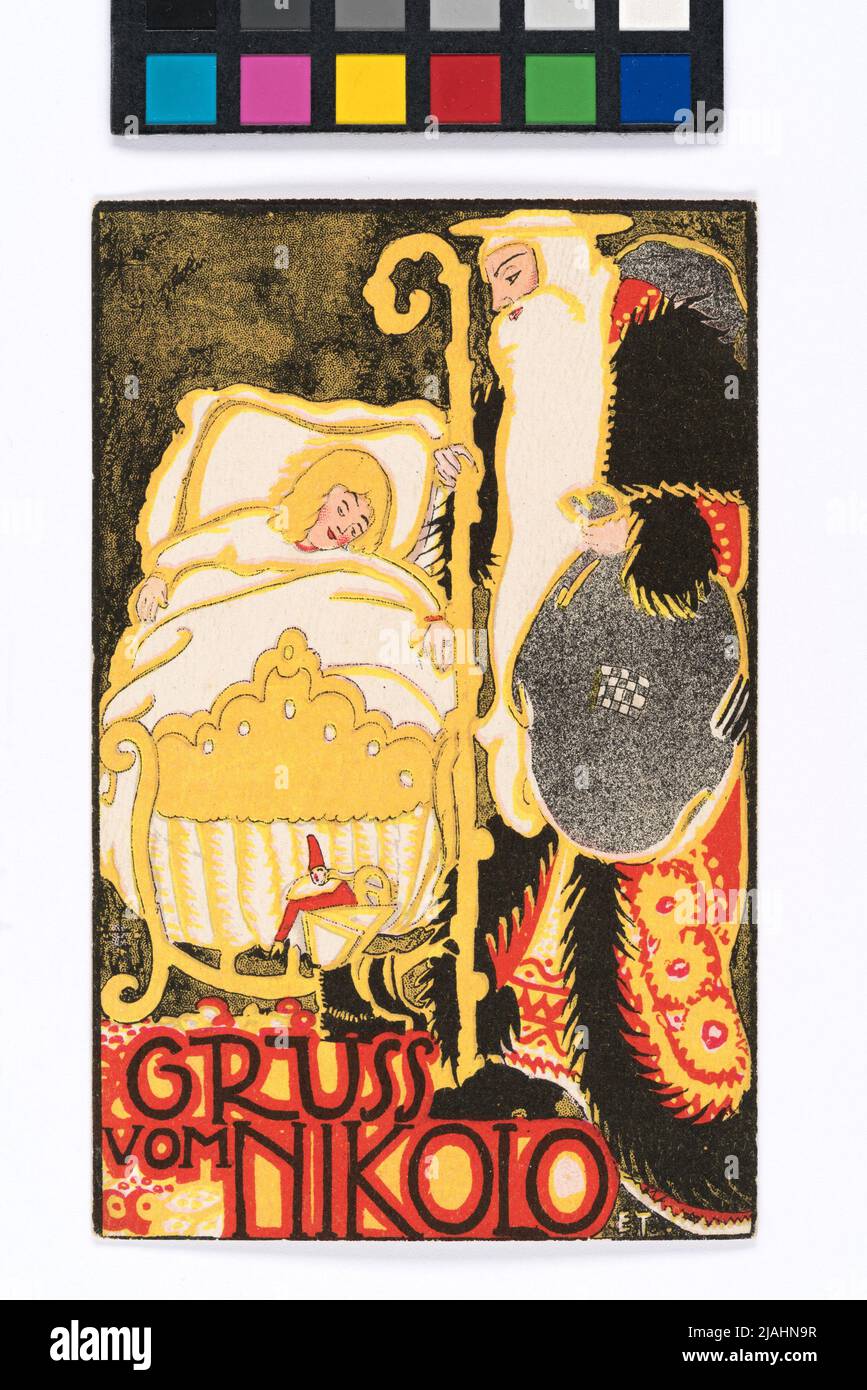 Cartolina del Wiener Werkstätte n° 899: Nikolokarte. Sconosciuto, artista, Wiener Werkstätte, Casa Editrice Foto Stock