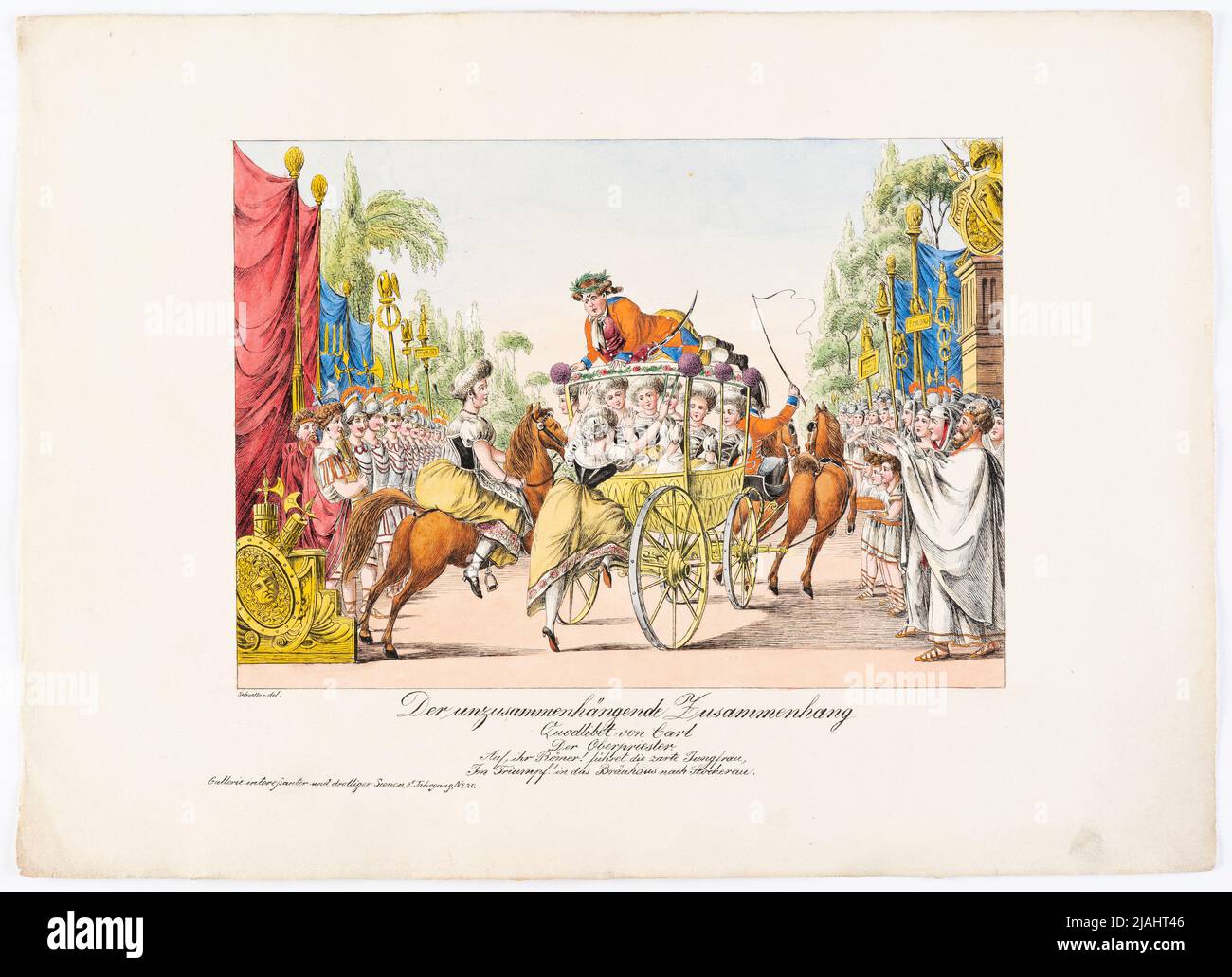 'La connessione incompatibile', da Carl, modello: Gallerie Drollerie Scenen al giornale teatrale, 3rd anni, No. 20. Johann Christian Schoeller (1782-1851), artista Foto Stock