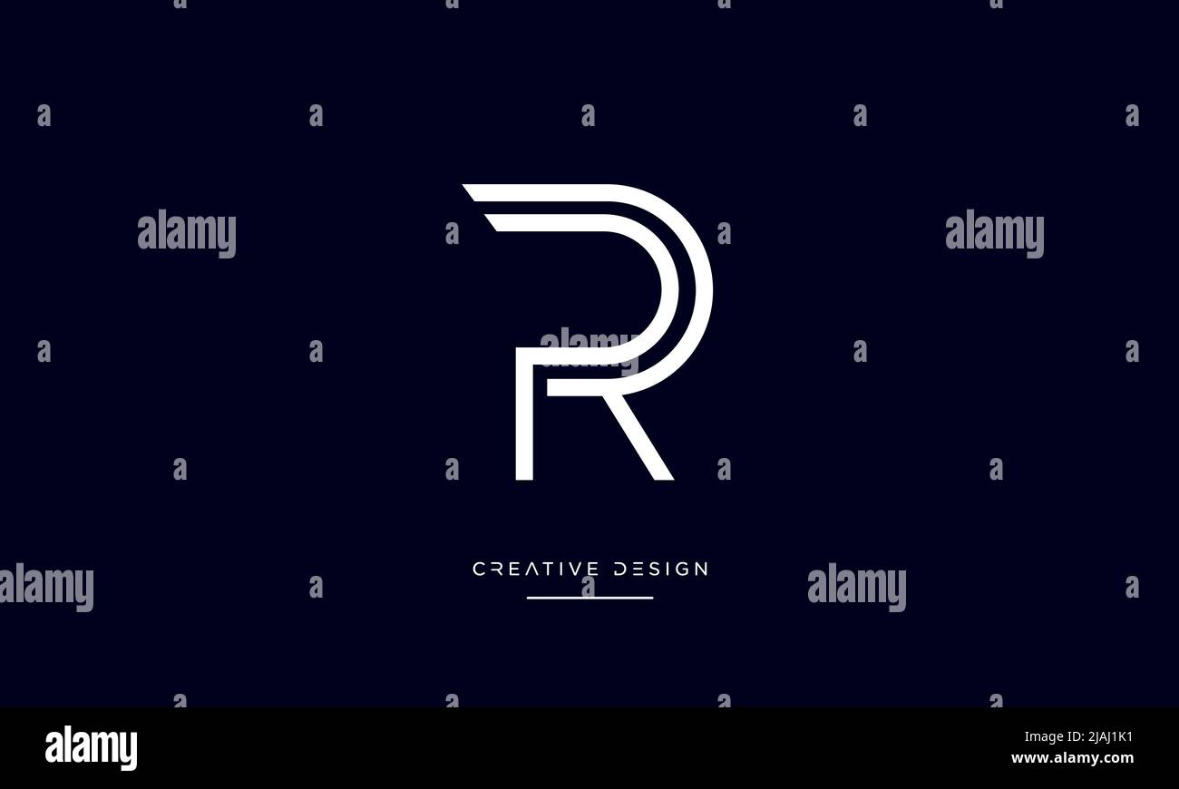 Lettere alfabetiche PR, RP, P o R icona astratta logo Monogramma Illustrazione Vettoriale