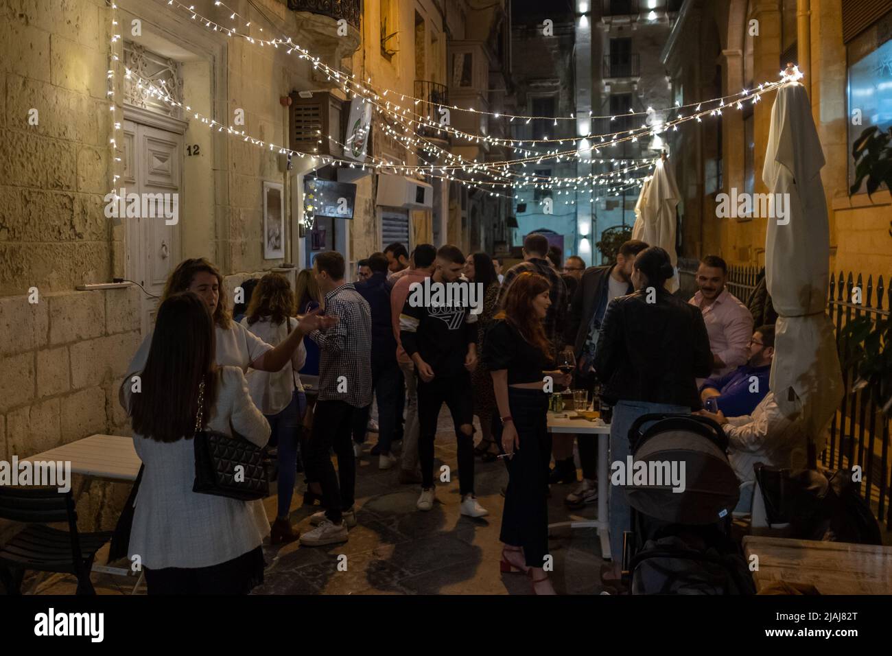 Bar e vita notturna, Valletta, Malta Foto Stock