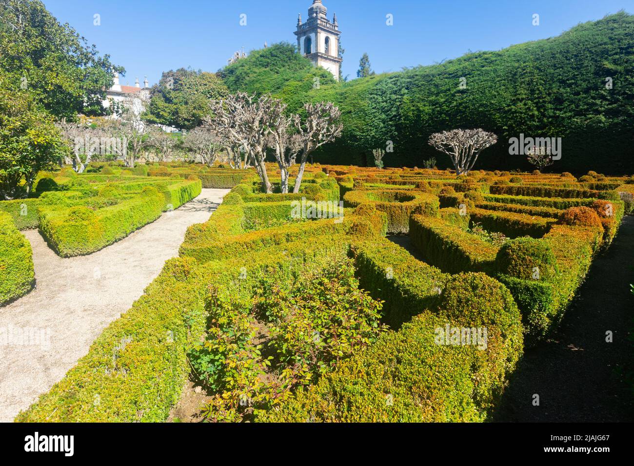 Suggestivo giardino del Palazzo Mateo. Vila Real Foto Stock