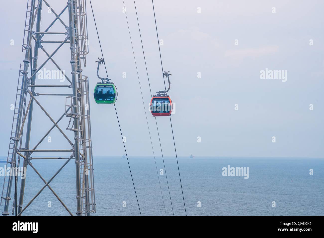 Ho May funivia e stazione sul monte Nui Lon nella città e costa di Vung Tau, Vietnam. Vung Tau è una famosa città costiera nel sud del Vietnam. Traversata Foto Stock