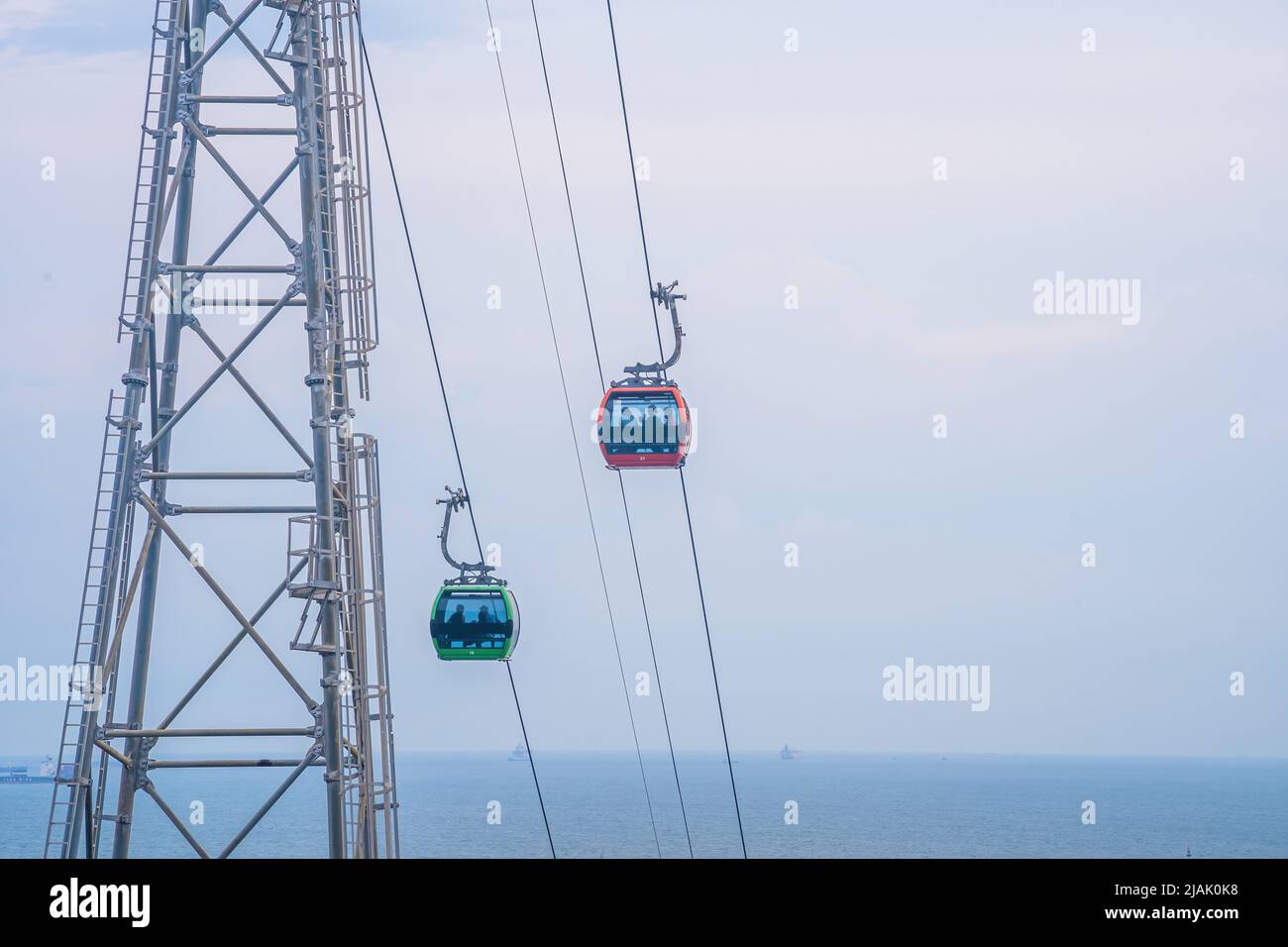 Ho May funivia e stazione sul monte Nui Lon nella città e costa di Vung Tau, Vietnam. Vung Tau è una famosa città costiera nel sud del Vietnam. Traversata Foto Stock