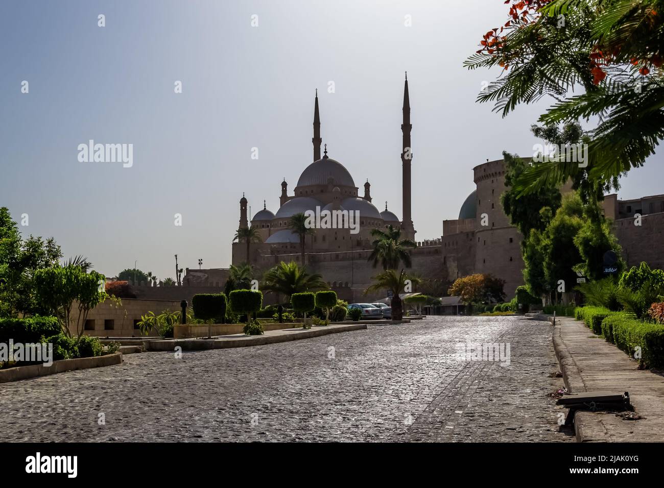 Dettagli architettonici della grande moschea di Muhammad Ali Pasha (moschea dell'Alabastro) al Cairo, Egitto Foto Stock