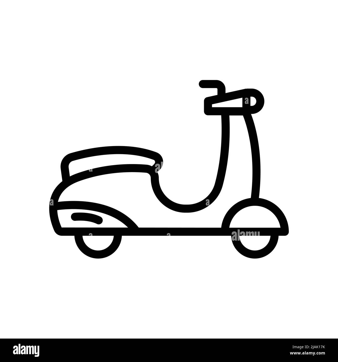 Scooter icona vettore. Trasporto, trasporto via terra. Linea icona stile. Semplice illustrazione del disegno modificabile Illustrazione Vettoriale