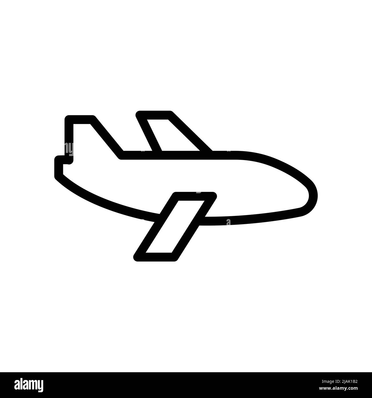 Vettore icona aeroplano. Trasporto, veicolo aereo. Stile icona linea. Semplice illustrazione del disegno modificabile Illustrazione Vettoriale