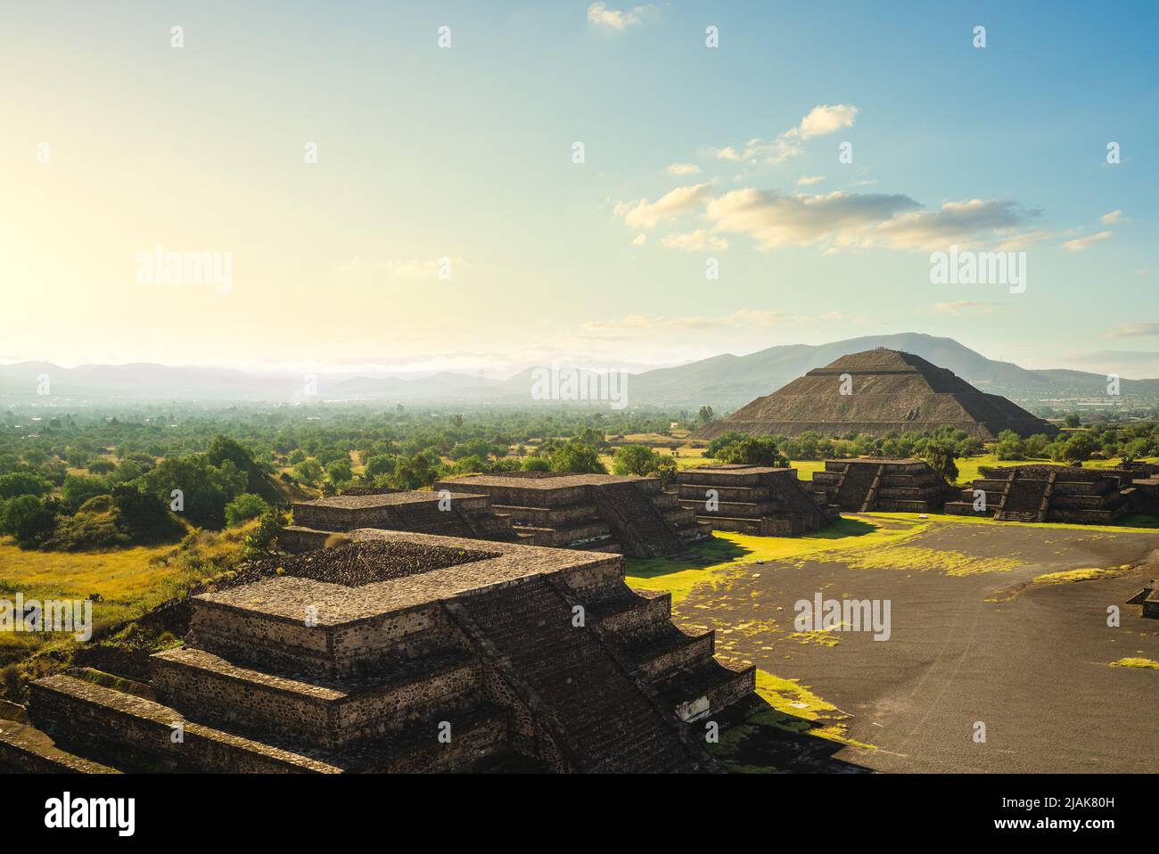 Piramide di sole a Teotihuacan, sito patrimonio dell'umanità dell'UNESCO del messico Foto Stock
